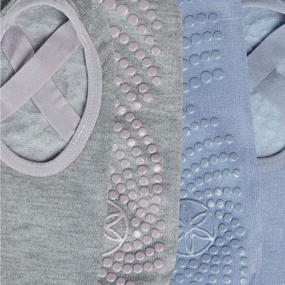 GAIAM Gray and Blue Grip Socks for Pilates-Yoga-Barre - Picture 2 of 7